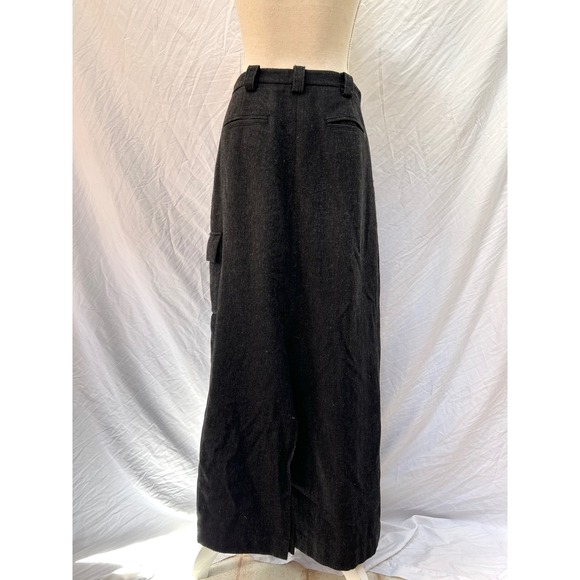 GAP Charcoal Gray Wool Blend Maxi Skirt Womens Unlined Career Workwear - Picture 2 of 6